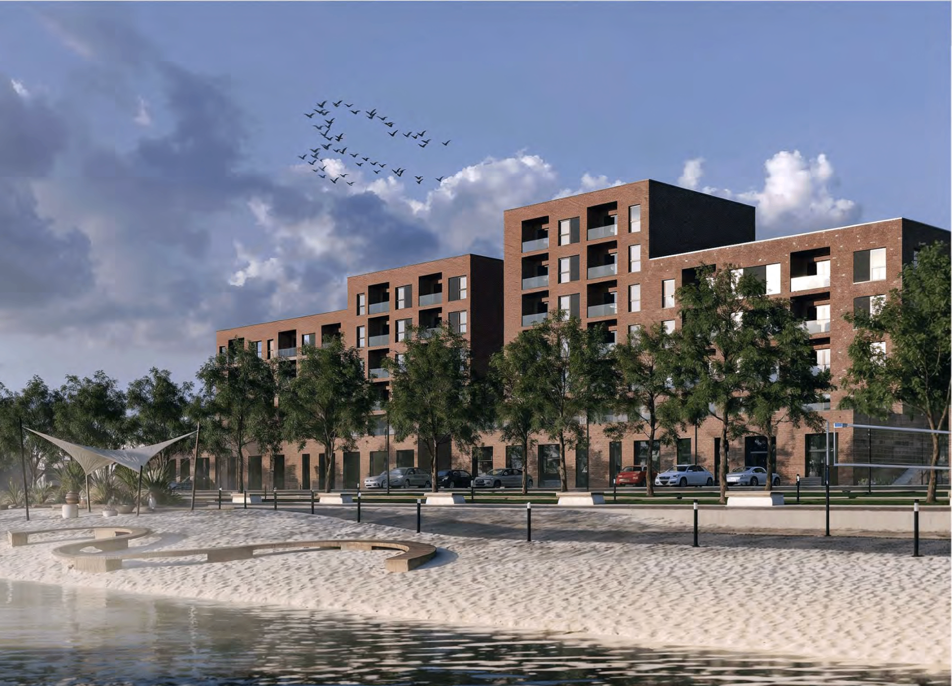 Plaża i strefa relaksu nad wodą w Marina Sanok
